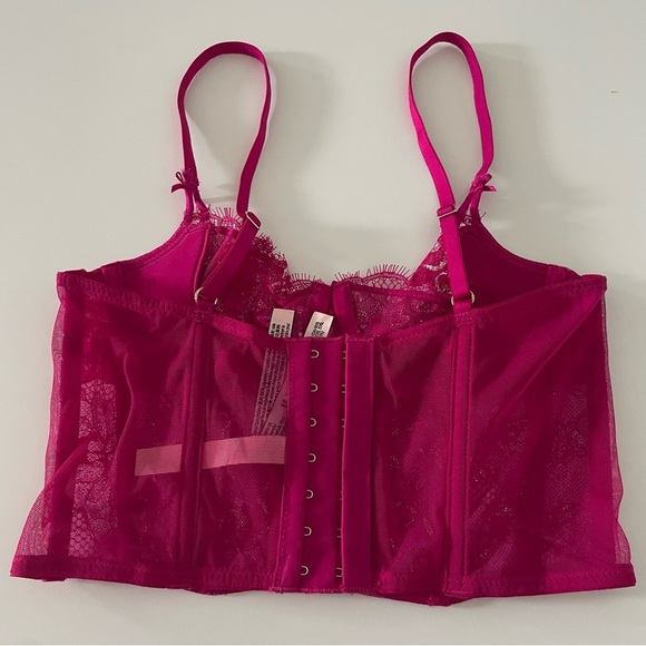 New! Victoria's Secret Wicked Shimmer Lace Push Up Corset Bra Top 22879 - Picture 3 of 8